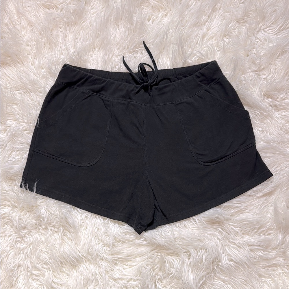 Mix & Co. Women's Black Stretch Drawstring 5” Shorts Plus Size 2X